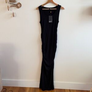 Black Sleeveless Maxi Maternity Dress